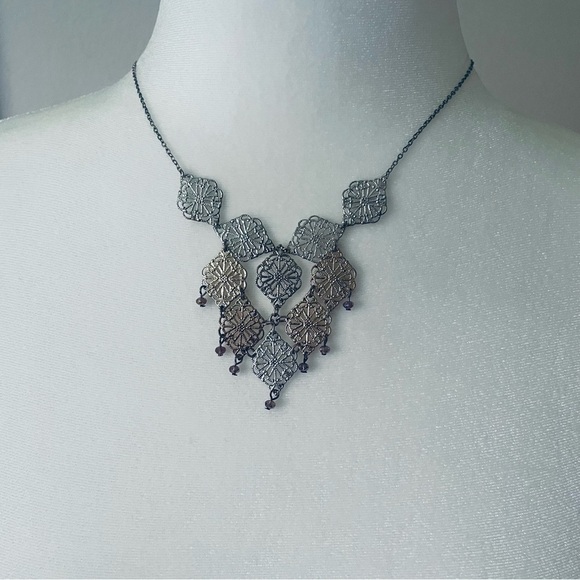 Express 3 tones Gold Rose Silver - Necklace VINTAGE - Picture 2 of 8